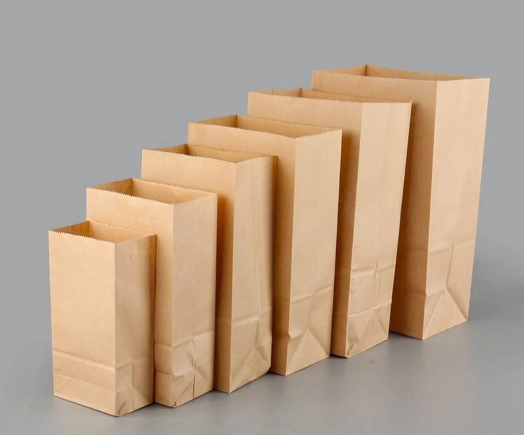 Cheap Takeaway Food Packaging Kraft Paper Bags Bread Burger Snack Donuts Fried Chicken Roast Kraft Paper Storage Packing Bag Greaseproof White Brown Kraft Bags